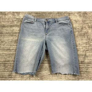 Bandolino Shorts‎ Womens 12 Blue Selene Cut Off Bermuda Casual